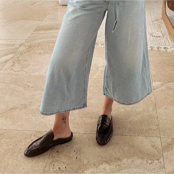 Saint Laurent Dark Brown Leather Penny Slip-On Mules - Picture 2 of 7